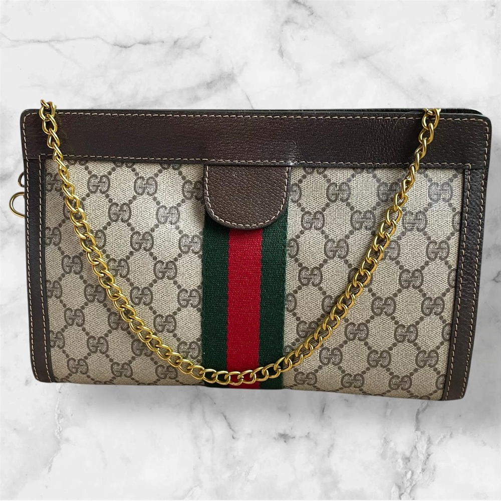 GUCCI GG Ophidia Sherry line clutch shoulder bag with box 🤎 - Picture 9 of 14